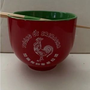 COPY - Sriracha hot chili sauce bowl with chopsticks set ramen bowl